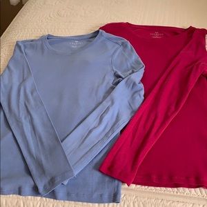 Two long sleeved Talbots T-shirts.